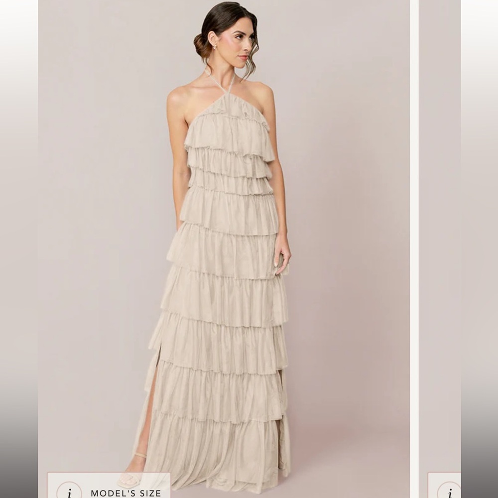 Revelry Carrie Bridesmaid Dress Champagne Tulle - Size 2